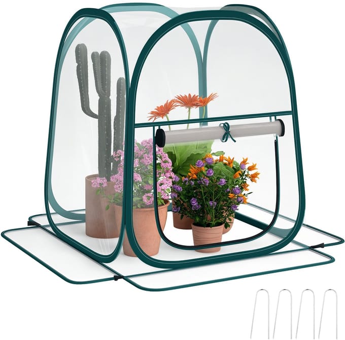 Outsunny-Mini Kas-PVC-70x70x80cm-Transparant