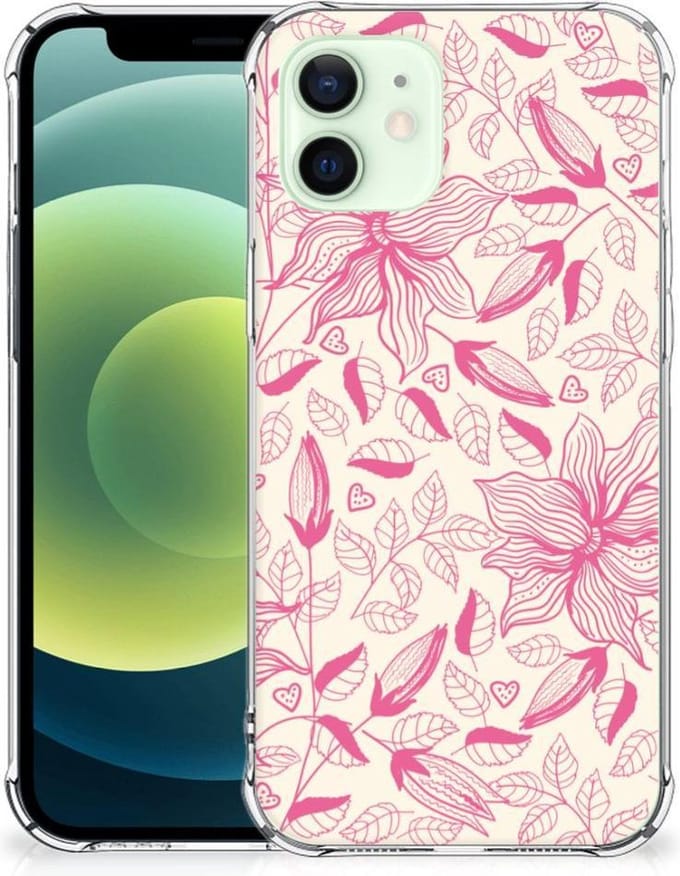 iPhone 12 Mini Case Pink Flowers