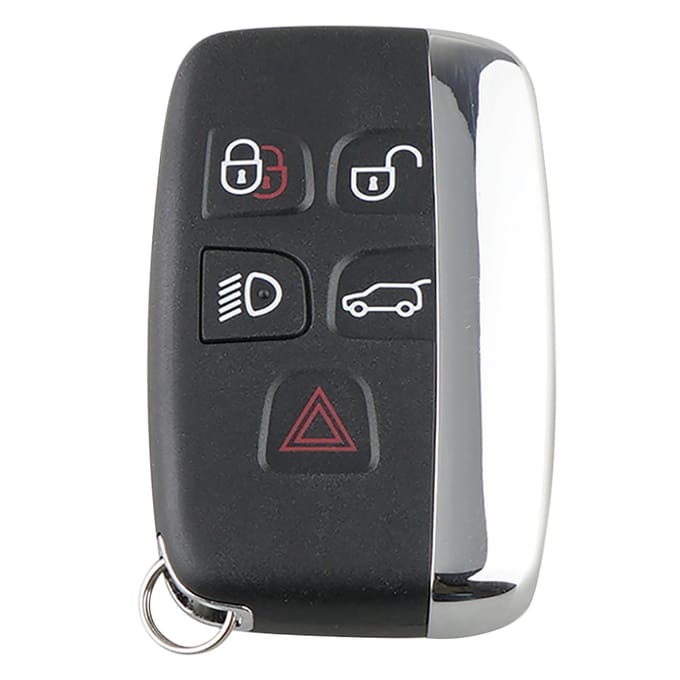 5-knops zwarte Smart Car-afstandsbedieningssleutelhoes, geschikt voor Jaguar en Land Rover gray