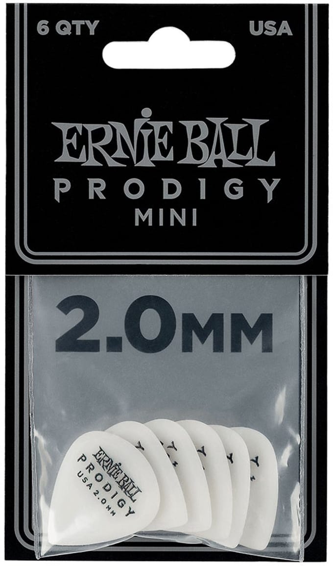 Ernie Ball - Prodigy Mini White - Plectrum set - 2.00 mm