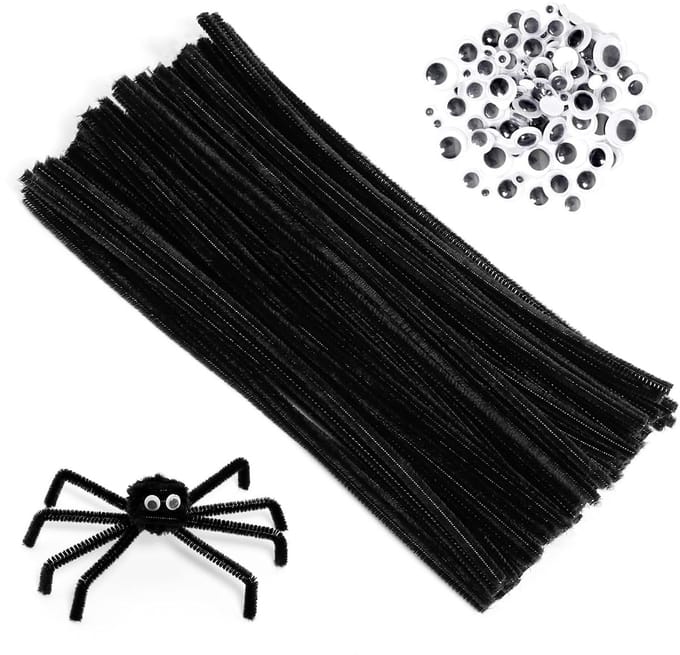 Knutseldraad set - Chenilledraad - Creatief knutselen - Inclusief googly eyes - 200 stuks - Zwart