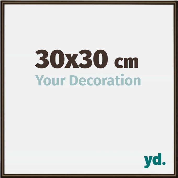 Your Decoration - Fotolijst 30x30 cm - Aluminium - Walnoot Structuur - New York