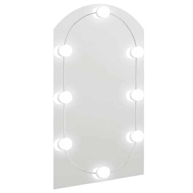 vidaXL - Spiegel - met - LED-verlichting - boog - 70x40 - cm - glas