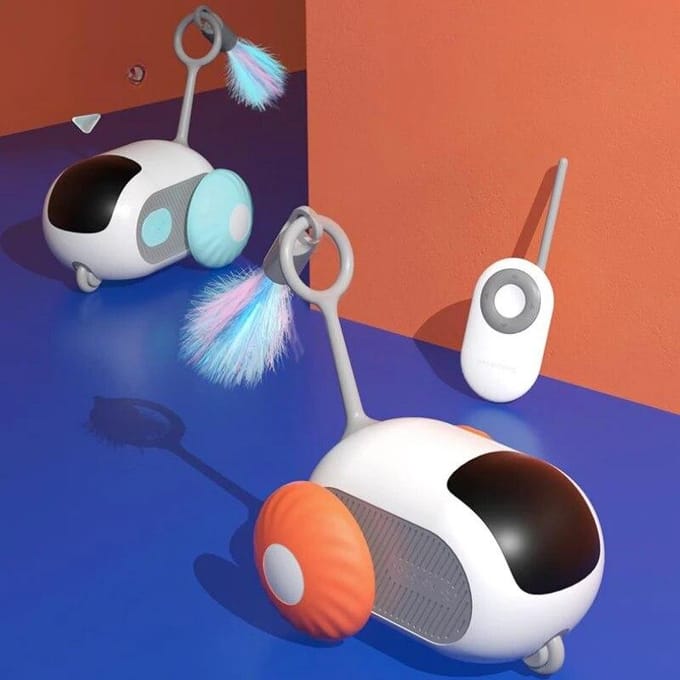 Jouet de voiture interactif pour chat, télécommande, jouet de chasse, voiture intelligente, jouet interactif pour chat, fournitures pour animaux de compagnie orange