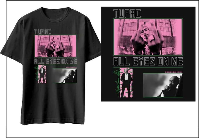 Tupac - Photo Mix Heren T-shirt - M - Zwart