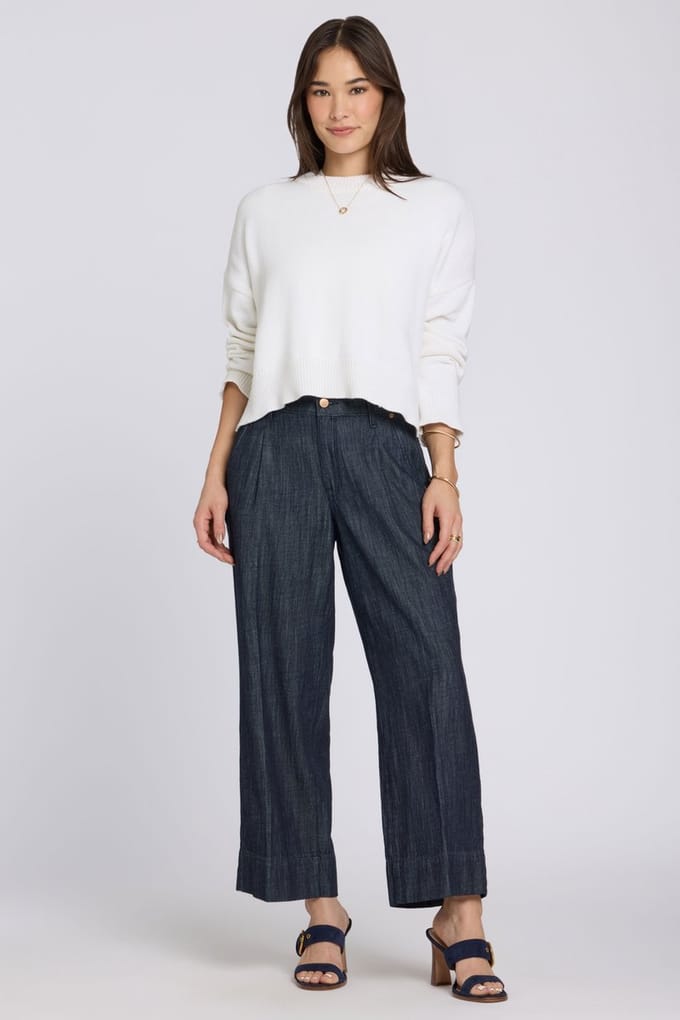 Teresa Wijde Enkel Jeans Met Hoge Taille