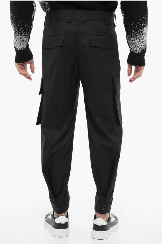Losse FIREMAN Cargo-broek met enkelknoop in zwart