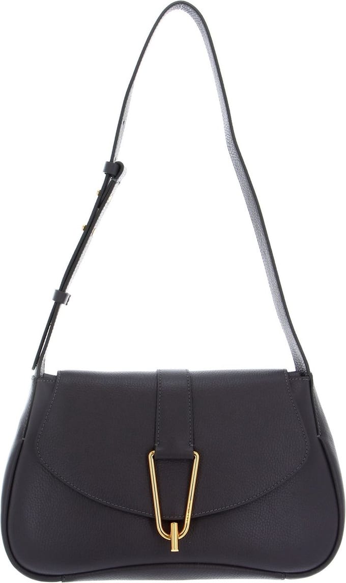 COCCINELLE Schoudertas Coccinelle Himma Handbag Grained Leather Ardesia Donkergrijs