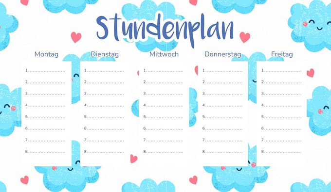 Wallvy Zakochane Chmury Serie - Magnetische Lesplanner voor Kinderen - 30x17,5CM