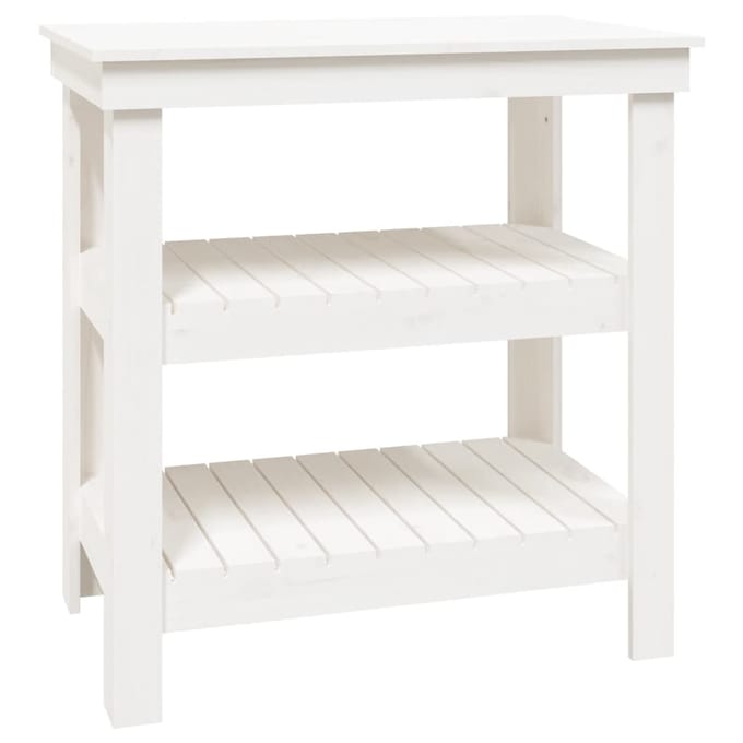 vidaXL - Werkbank - 78,5x50x80 - cm - massief - grenenhout - wit