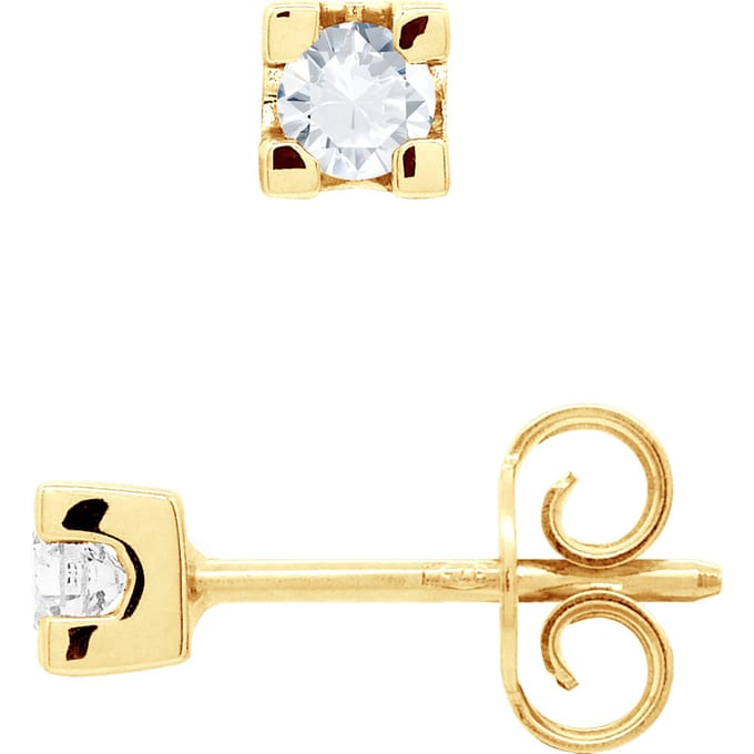 Oorbellen 0,20 Solitaire Diamond 18K Yellow Gold Cts