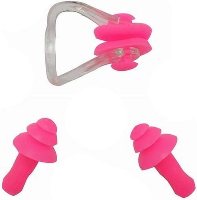 Zwemoordoppen met neusklem Roze One Size