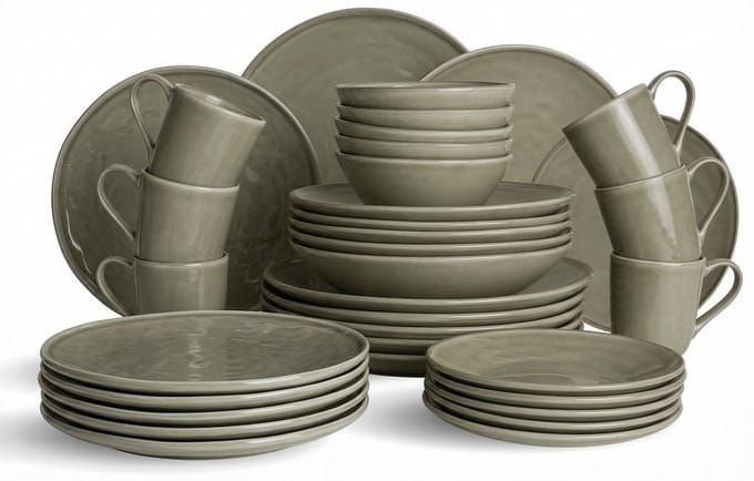 Dutch Rose Organic Dutch Rose Set 36 Delig Servies Olijf