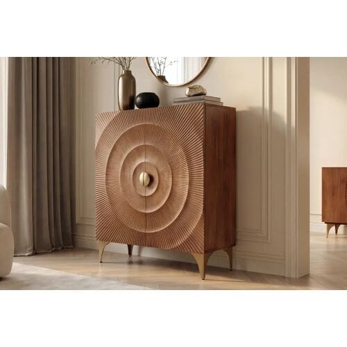 Highboard kast 120 cm bruin mangohout