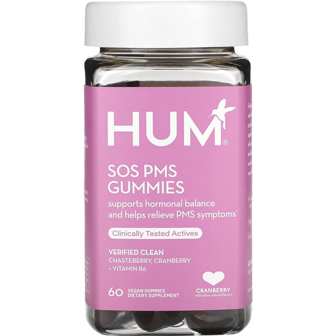 HUM Nutrition, SOS PMS gummies, cranberry, 60 gommes véganes