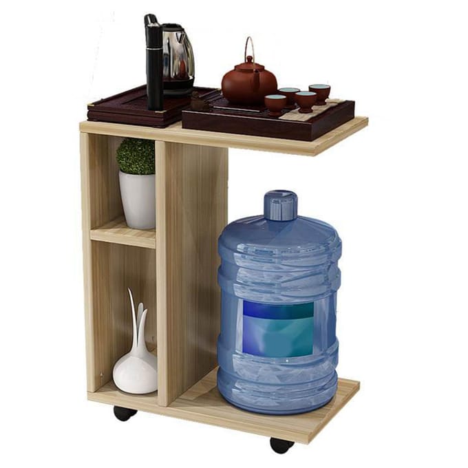 Table à thé multifonctionnelle et mobile en bois de noyer, mini plateau à thé simple et moderne avec roulettes black