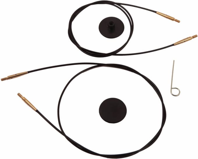 KnitPro Kabel met connector 80cm zwart-goud.