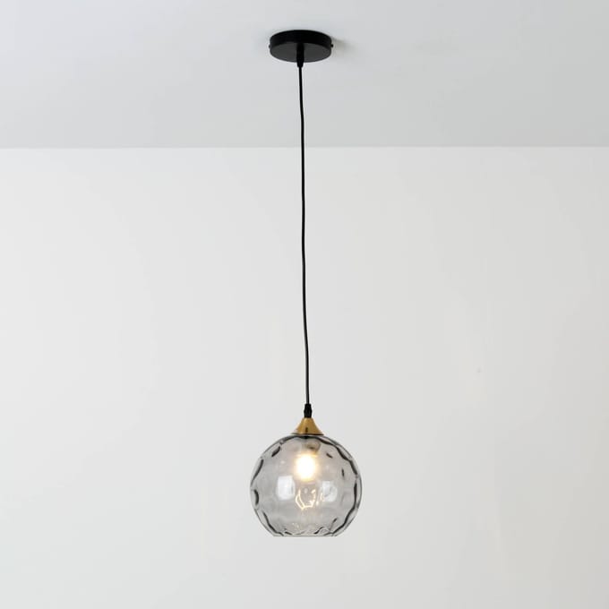 Holländer Hanglamp Milano met een kap van rookglas
