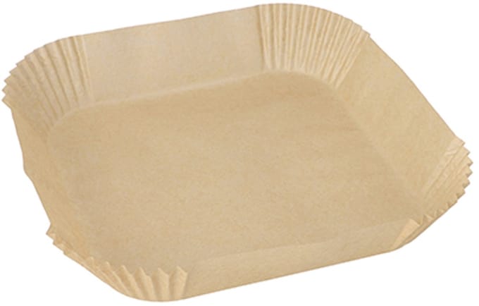100 Bakpapier 20 cm x 20 cm x 4,5 cm bruin voor heteluchtfriteuses