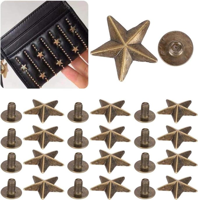 Ster Studs - Decoratieve Klinknagels - DIY Mode Accessoires - Ster Vorm Design - 14 mm - Brons