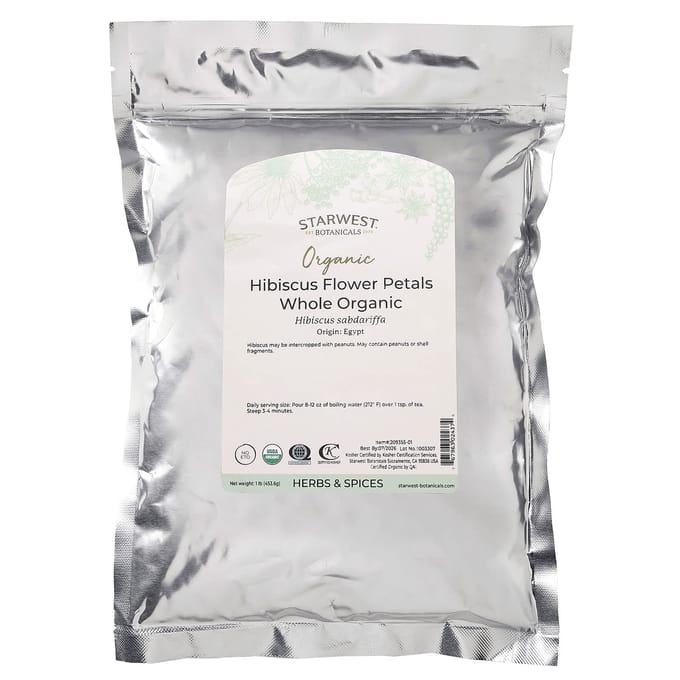 Biologische Hibiscusblaadjes, 453.6G(1 pond) blue