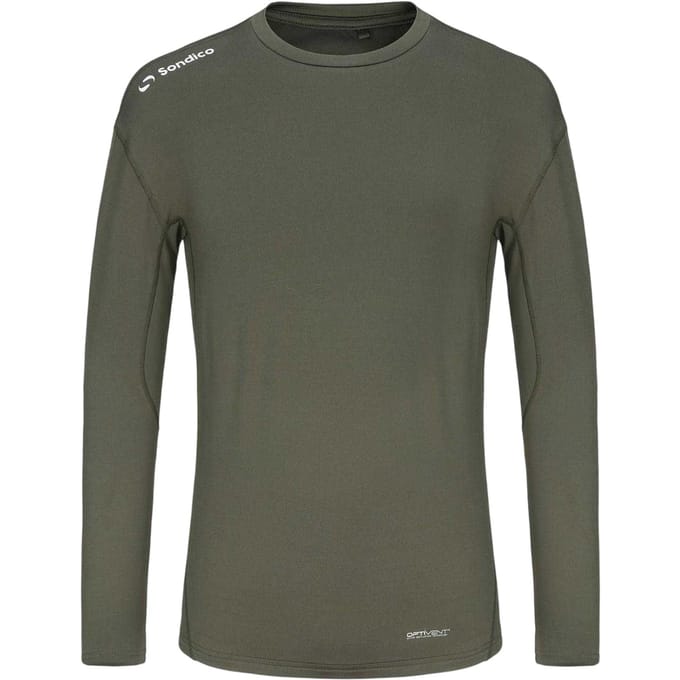 Sondico Heren Core Base Layer Top met lange mouwen (Olijf)