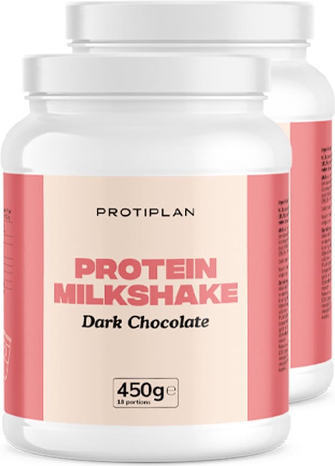 Protiplan - Protein Milkshake Dark Chocolate - 2 stuks - 2 x 450 g - Eiwitdieet - Proteïneshake