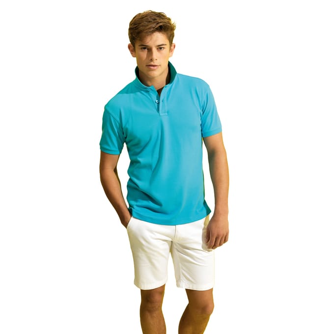 Asquith & Fox Heren Super Smooth Knit Polo Shirt (Turquoise)