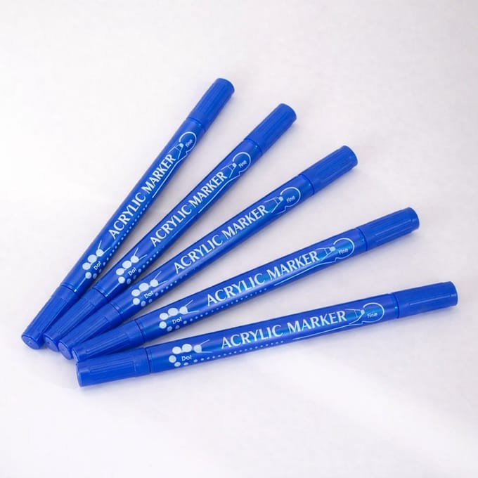 DOT Painting Acryl stiften 5 stuks (dubbele punt) Blauw
