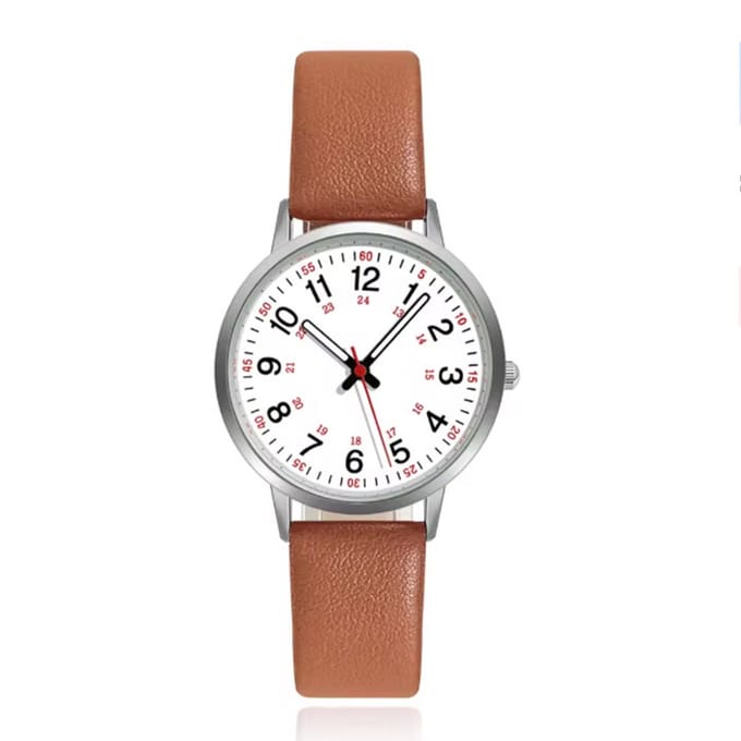 Elegant horloge met cognac band en klassiek design