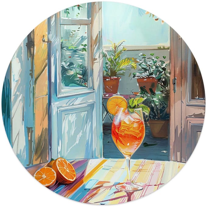 Glasschilderij Aperol in de zon - Ø 50 - Glas - REINDERS