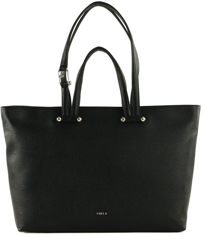 FURLA Leren schoudertas handtas Duetto Tote Nero zwart