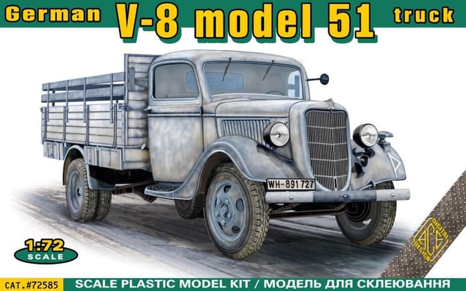 ACE Modelbouwpakket Auto - 72585 Duitse Ford V8-51 Truck Plastic - 1:72 - Modelbouw