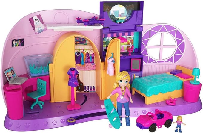 Speelset Slaapkamer met Kleine Pop en Verrassingen - Compact Speelgoed