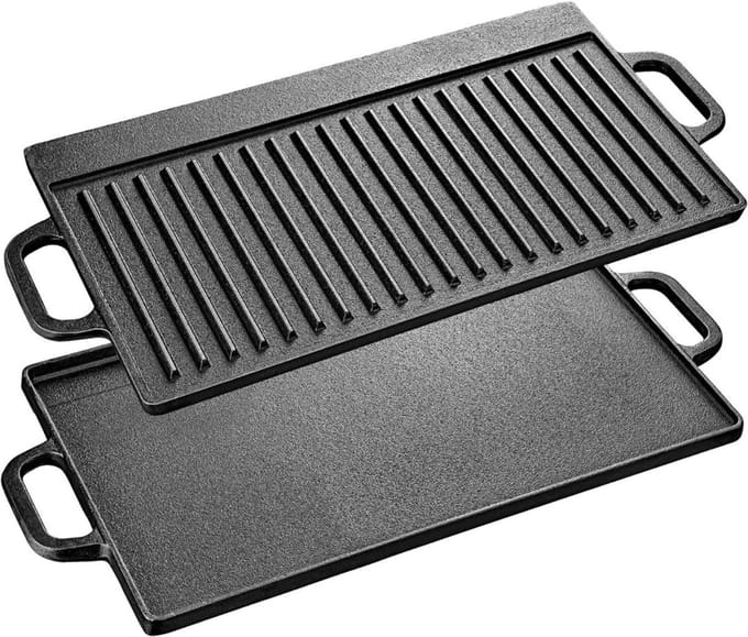 NBAP® Grillplaat - Bakplaat - Gietijzer - Zwart