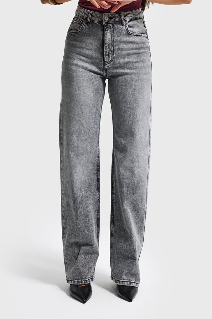 It's Basic - STRAIGHT MID RISE JEANS - STEEL