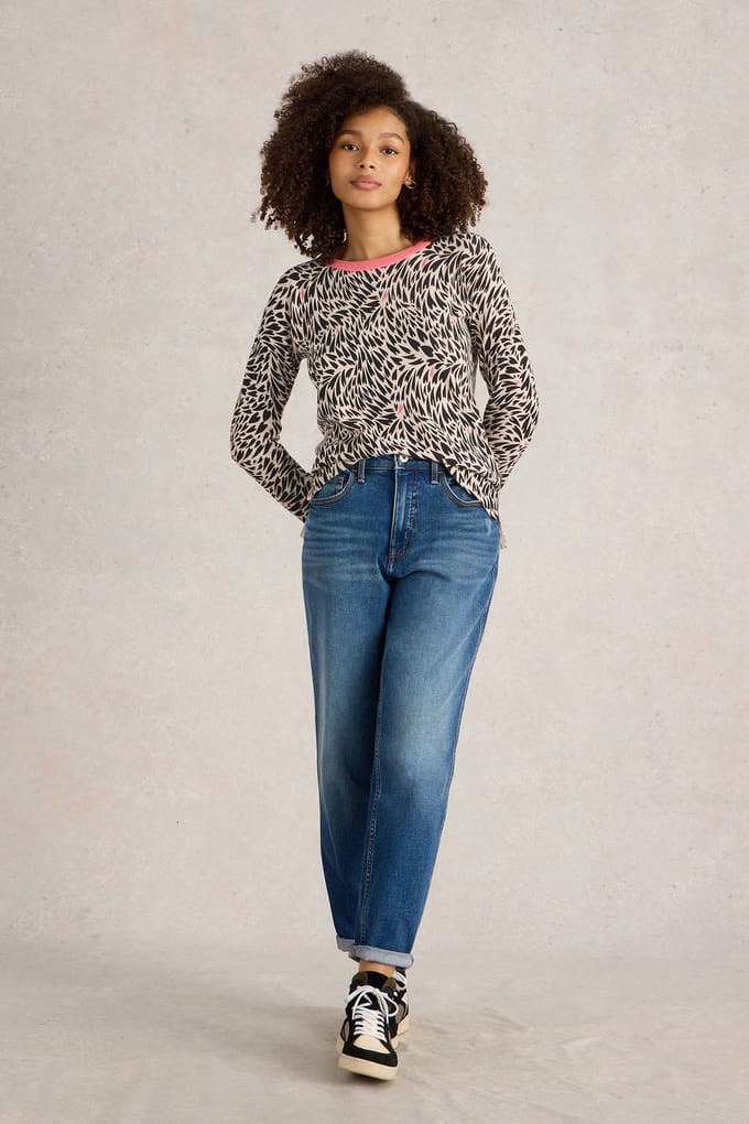 White Stuff City Leo Heart Jumper Natural Multi Taglia: 6 | Maglioni a maglia Outlet | Donna