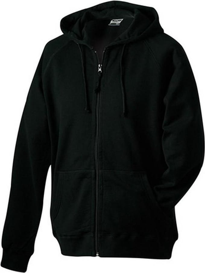 James and Nicholson Unisex Hooded Jacket (Zwart)