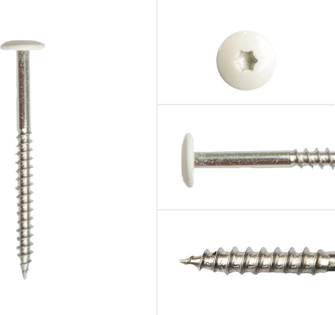 Wovar Kleurkopschroeven Wit rvs 4.8 x 50 mm | Doos 100 Stuks