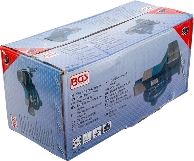 BGS Stalen bankschroef - gesmeed - 100 mm spanbekken