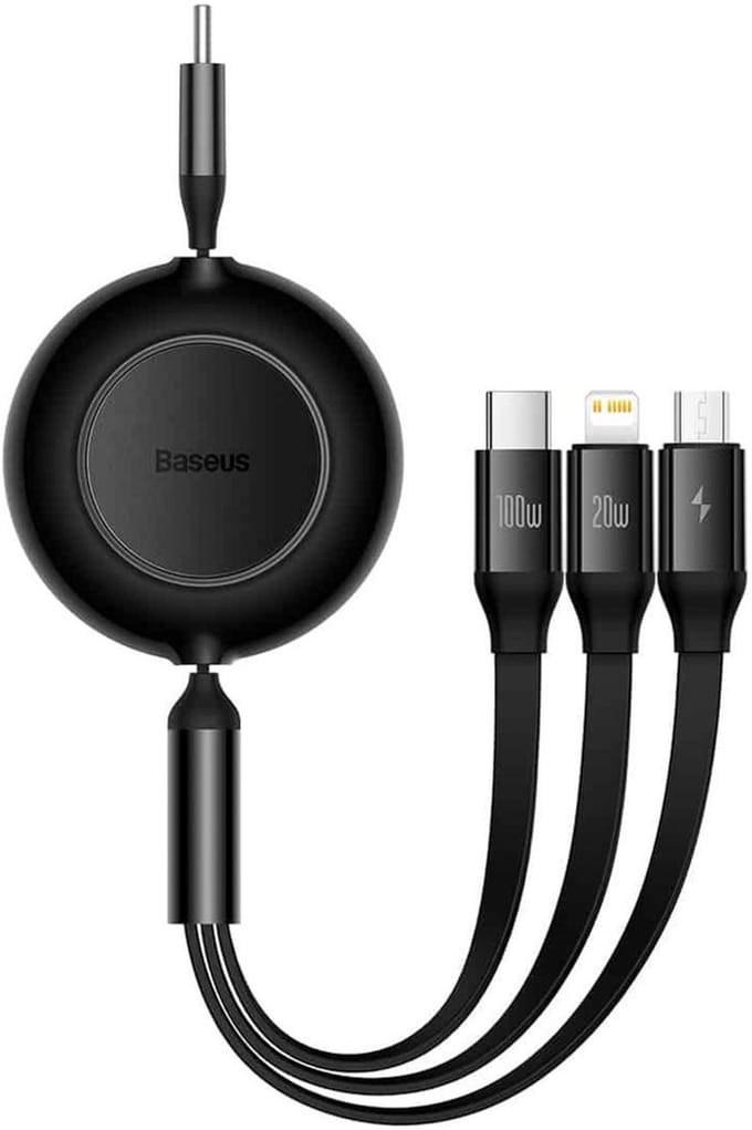 Baseus Bright Mirror 4 USB-C 3-in-1 cable for micro USB / USB-C / Lightning 100W / 3.5A 1.1m (Black)