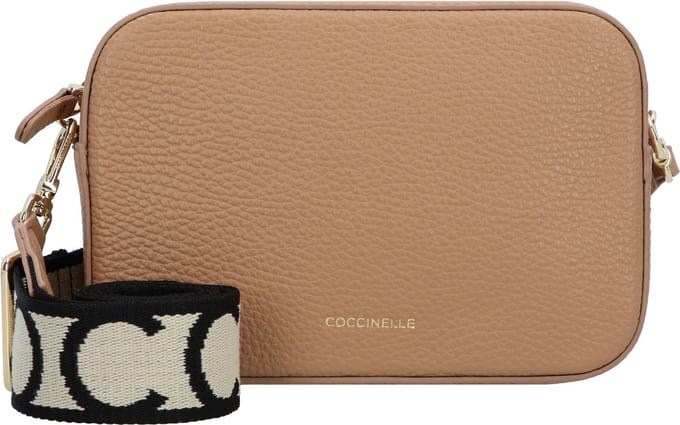 COCCINELLE Leren Schoudertas Tebe Crossover Bag Skin Lichtbruin
