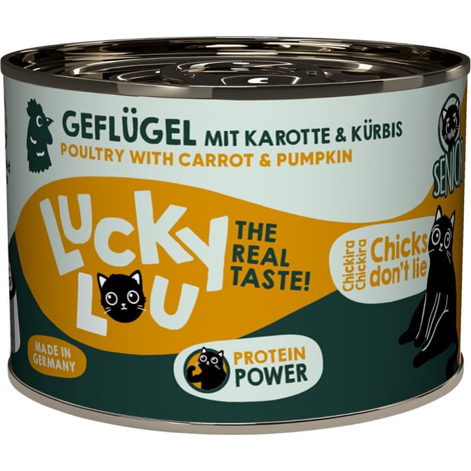 6x200g Lucky Lou Senior Gevogelte kattenvoer nat