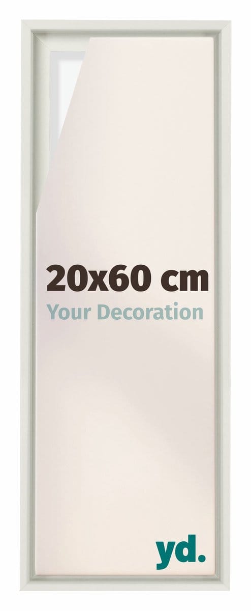 yd, Baklijst 20x60 cm Wit Mat - Lijst voor Canvasdoek - MDF Lyon