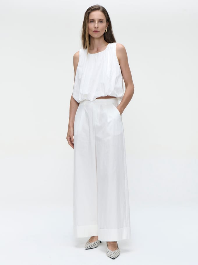 Mura cotton pants | White - White / S