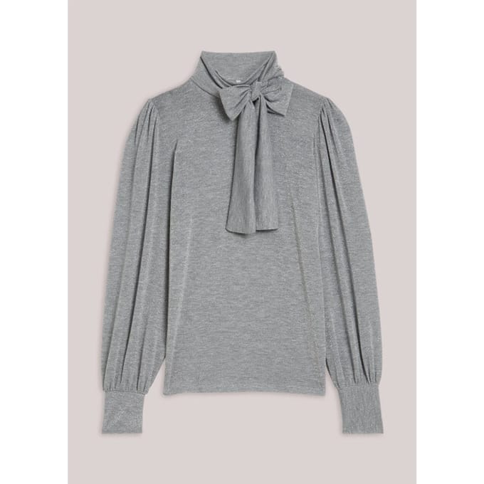 Summum 3s5235-30644 825 top scarf soft lurex mid grey