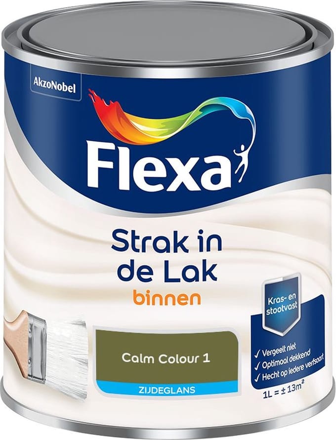 Flexa - Strak In De Lak Binnenlak Zijdeglans - Calm Colour 1 - Mengverf - 1 L