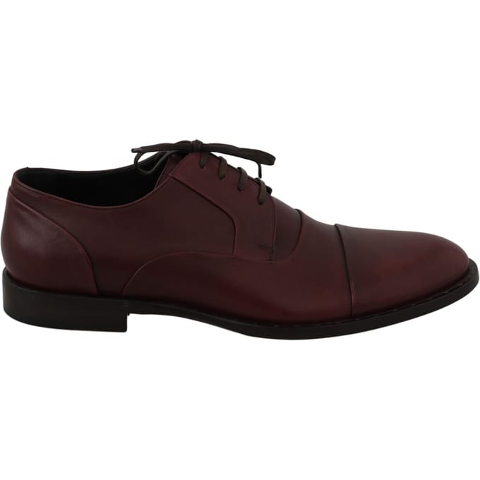 Dolce & Gabbana Rode Bordeaux Leren Derby Formele Schoenen