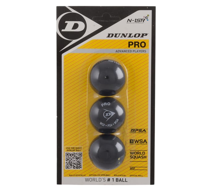 Dunlop  PRO  - Squashballen wedstrijdspeler - 3bal blister - zwart