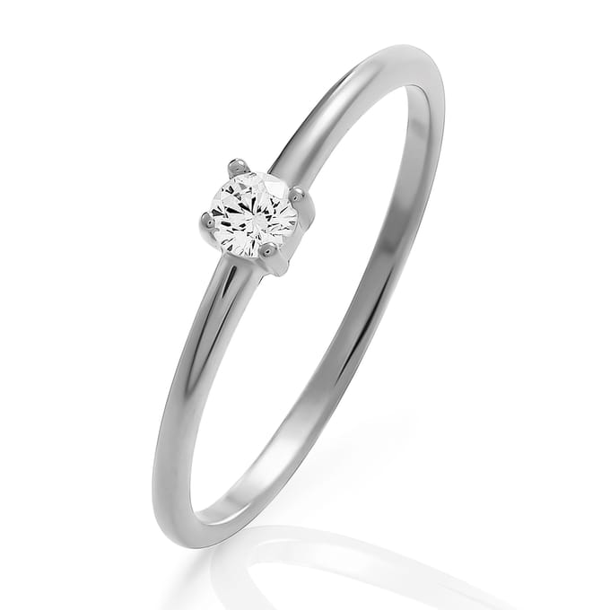 Orphelia 'Solitaire' Dames 925 Sterling Zilveren Ring - Zilver ZR-7527